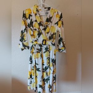 New 50's style Lemon print swing dress